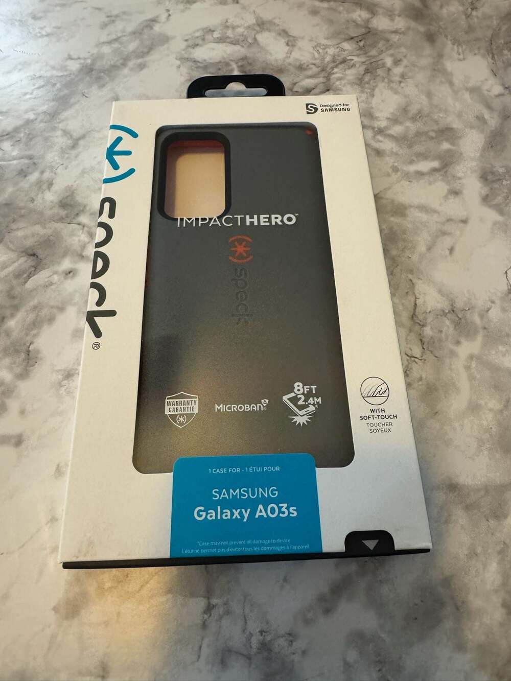 Speck ImpactHero Case for Samsung Galaxy A03s - Black/Soft Touch